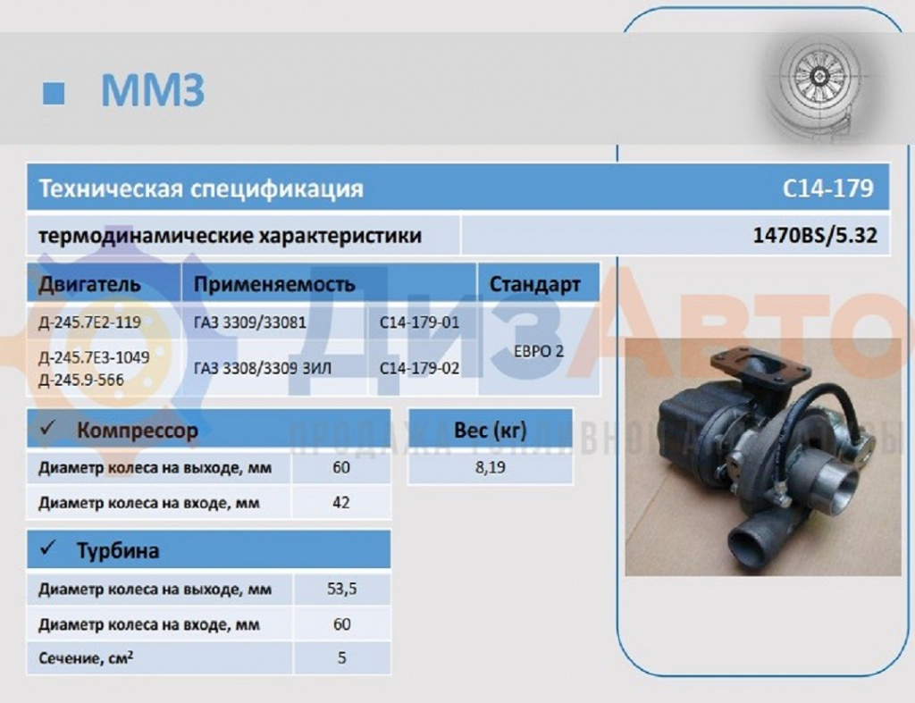 Турбокомпрессор C14-179-01