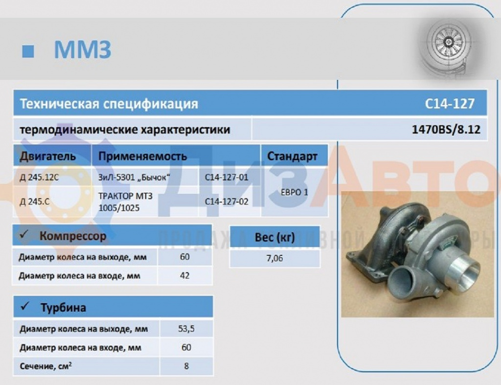 Турбокомпрессор C14-127-02