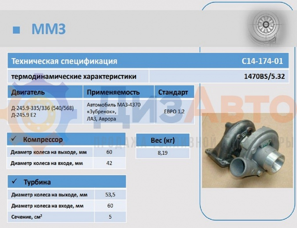 Турбокомпрессор С14-174-01