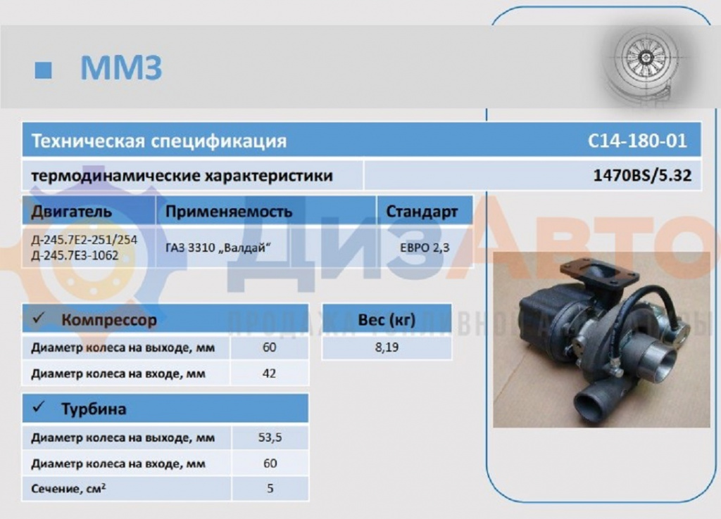 Турбокомпрессор C14-180-01