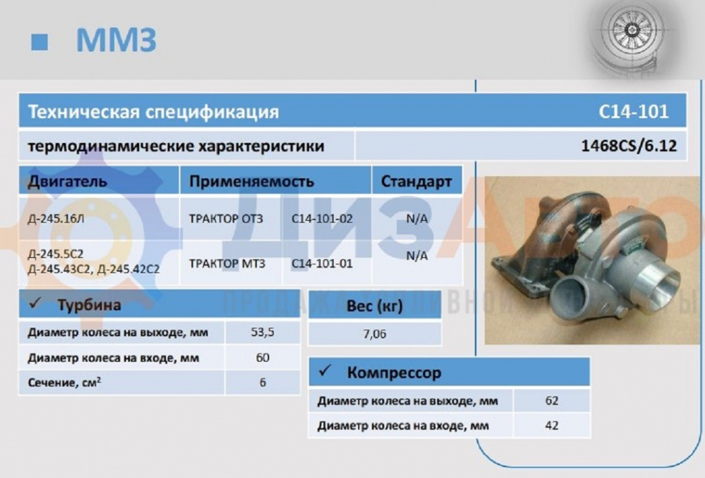 Турбокомпрессор C14-101-01